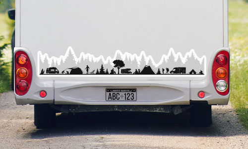 Camper Bumper With Cool Outdoor Transfer Decal